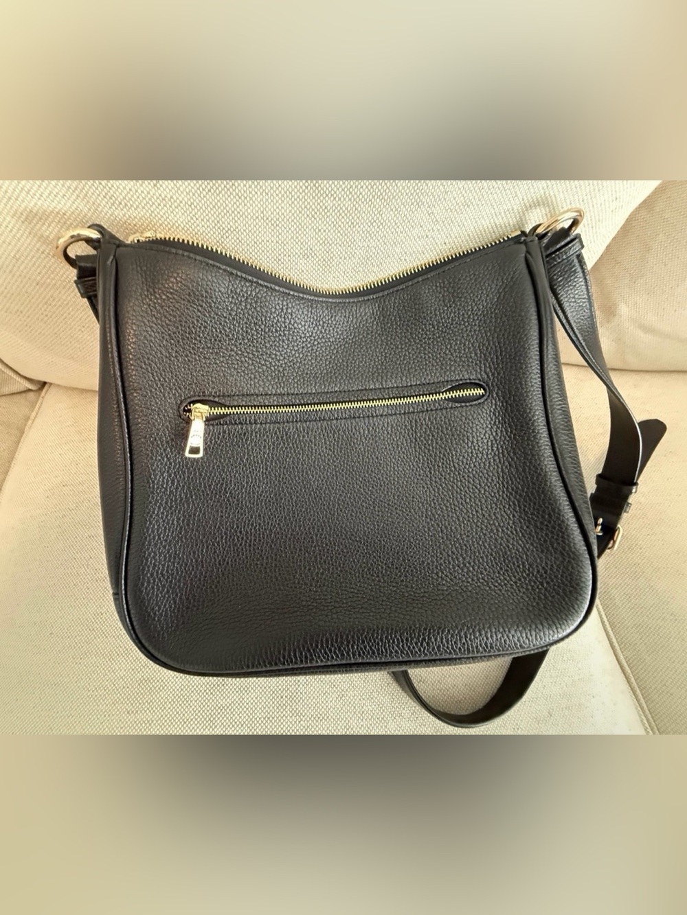 Coach Ellie Black Leather Swing Crossbody with Gold Hardware - Picture 3 of 4
